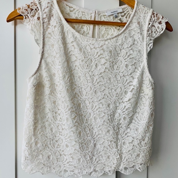Talula Tops - Talula white lace crop top. Aritzia